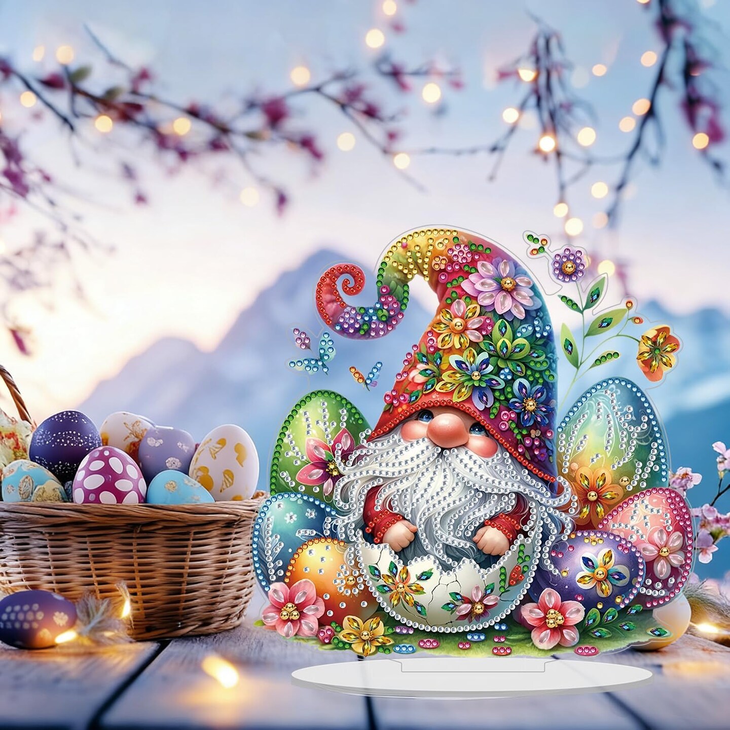 Easter Gnomes Diamond Art Kit for Adults – DIY 5D Diamond Painting – Home Wall Decor & Easter Gift