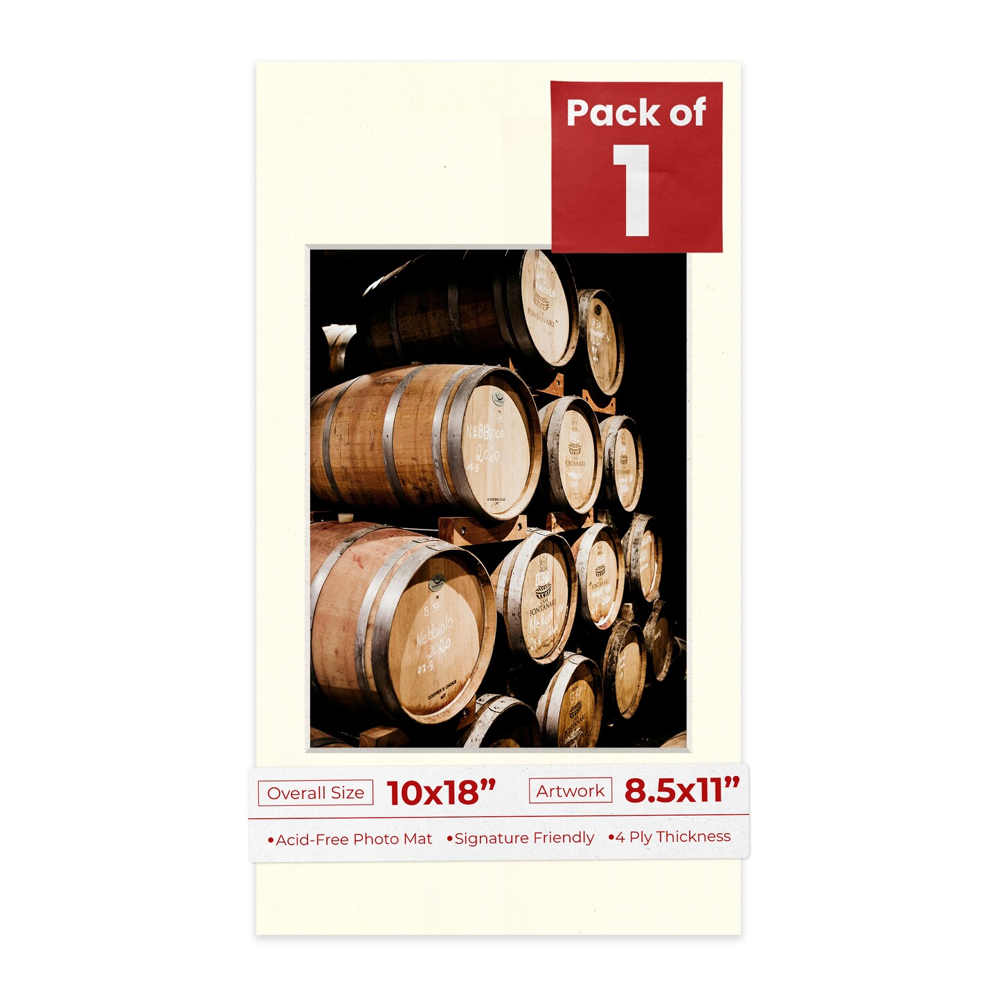 Mojave Sand Beige Mat Board for 10x18 Frames - Fits 8.5x11 Photos