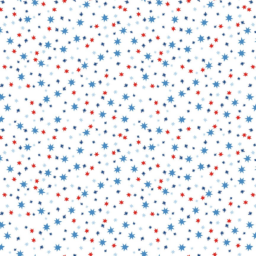 Fabric Riley Blake White Stars Firecracker by the Quarter Yard C17204-WHITE