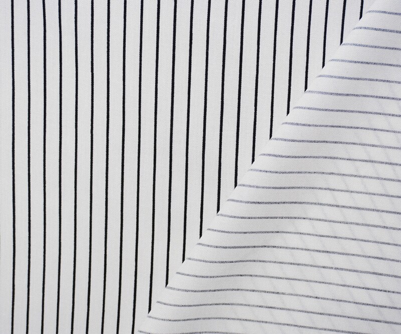 Black-White Rayon Stripe Printed Challis Woven Fabric By the Yard
