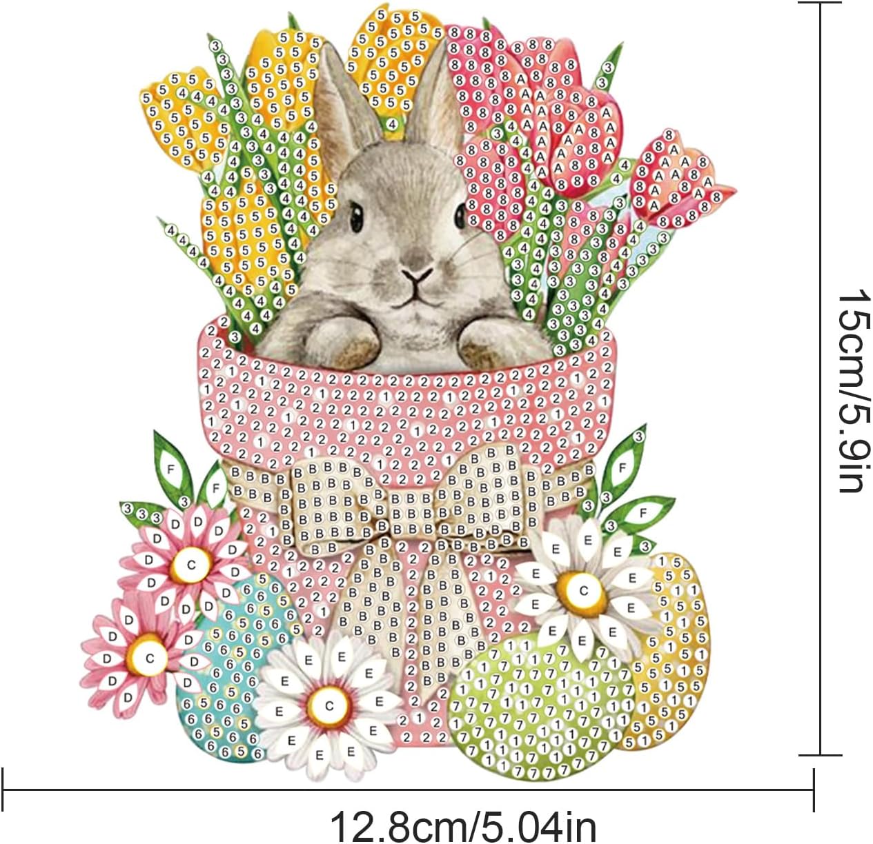 5D Rabbit Diamond Art Suncatcher Hanging Kit – DIY Crystal Diamond Painting Pendant for Wall, Window, or Door – Handmade Rhinestone Ornament for Home, Garden, Easter & Birthday Gifts