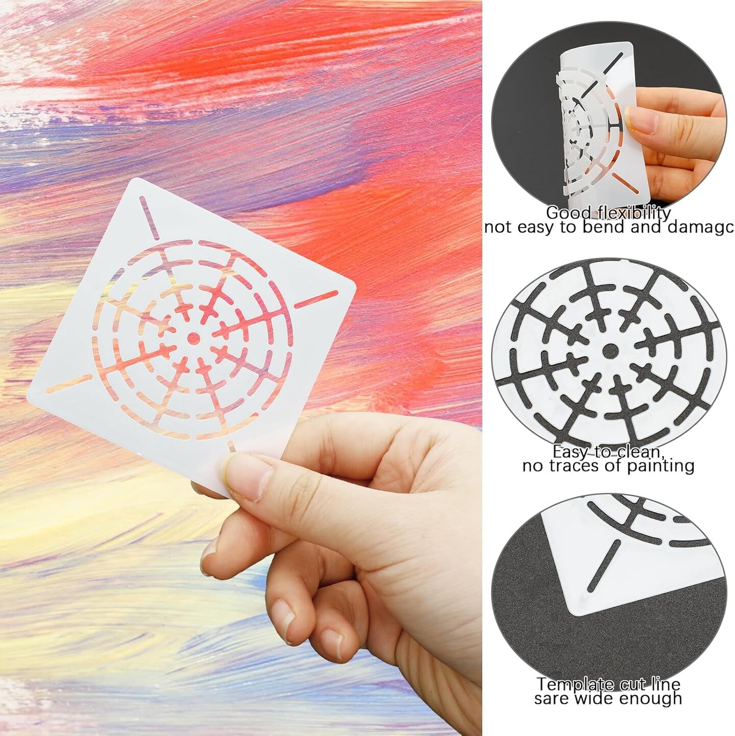15-Piece Mandala Dot Painting Stencil Set – Reusable Templates for DIY Rock, Wood, Canvas, Fabric & Craft Art Projects