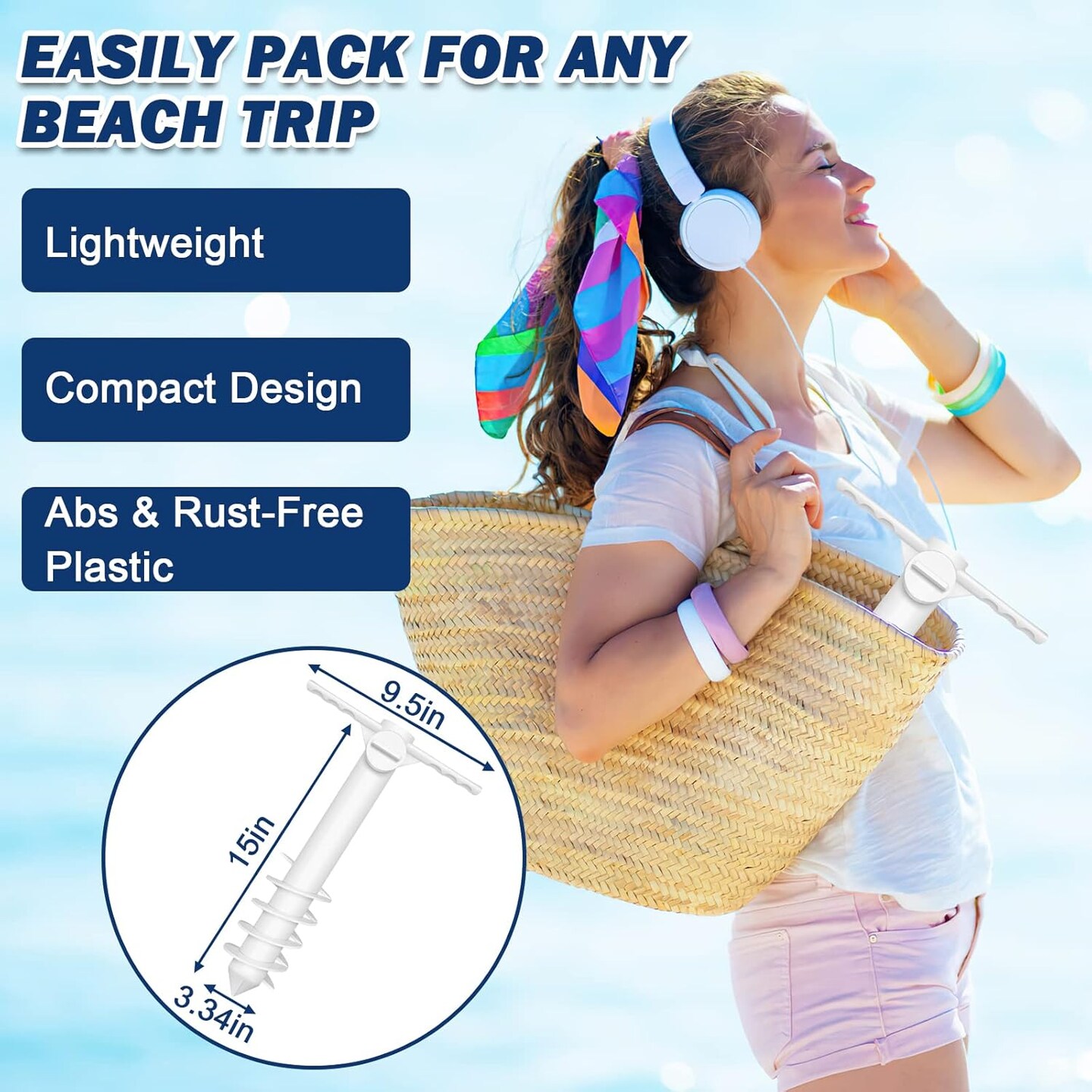 Summer Beach Umbrella Sand Anchor, Heavy Duty Outdoor Umbrella Stand