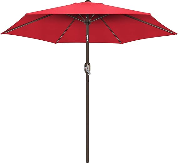 Patio Umbrella, UV Protect Pool Umbrella with Heavy Duty Pole,Outdoor Umbrella with Push Botton Tilt &#x26; Crank
