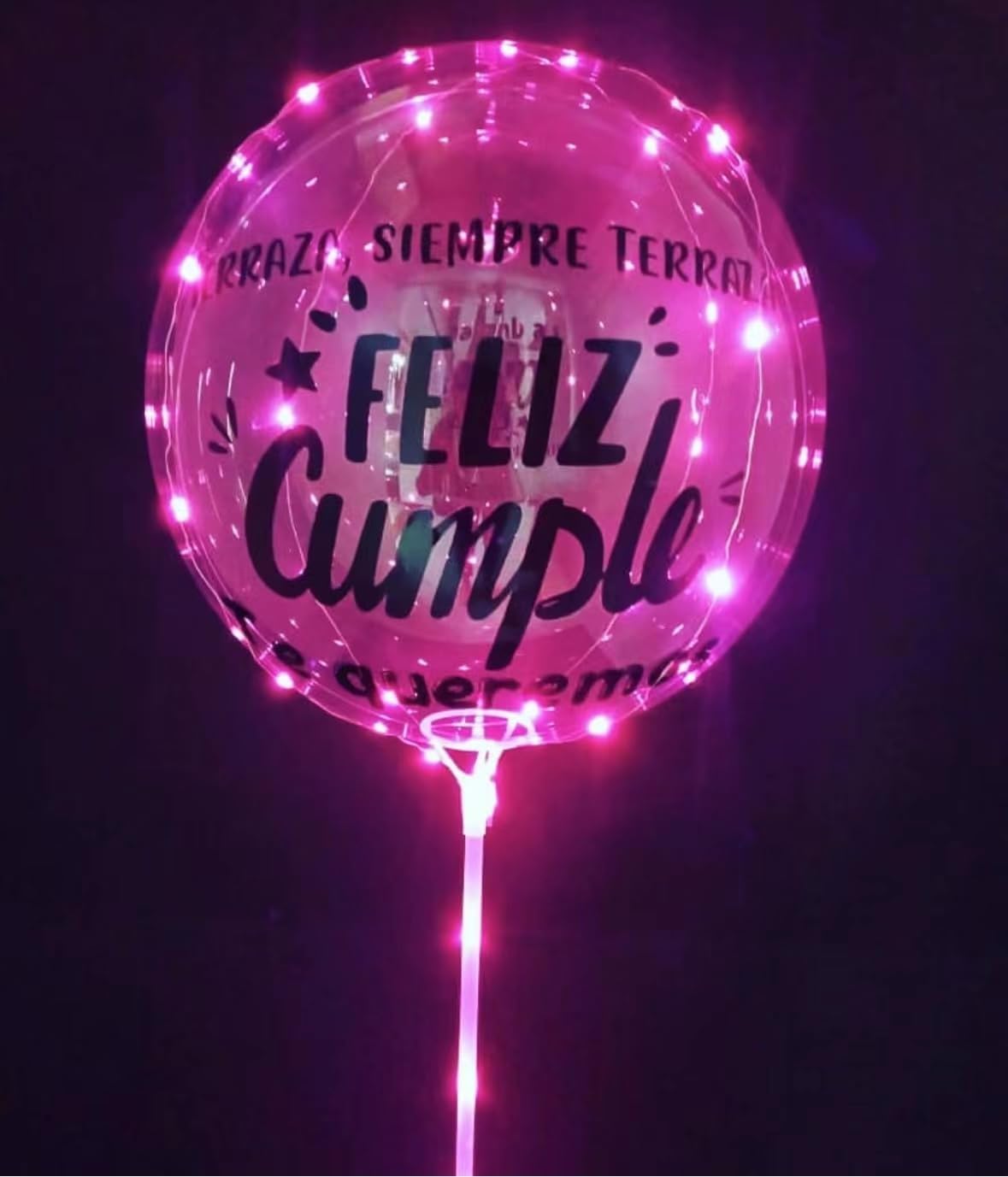 LED Balloons Light Up Clear Bobo Balloons Transparent for Party, Birthday, Anniversary, Wedding (Pink, No Battery)