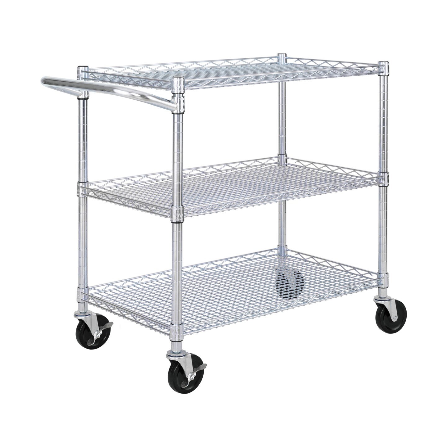 Seville Classics 3-Tier NSF Utility Cart, 35.9&#x22; W x 18&#x22; D x 32.2&#x22; H