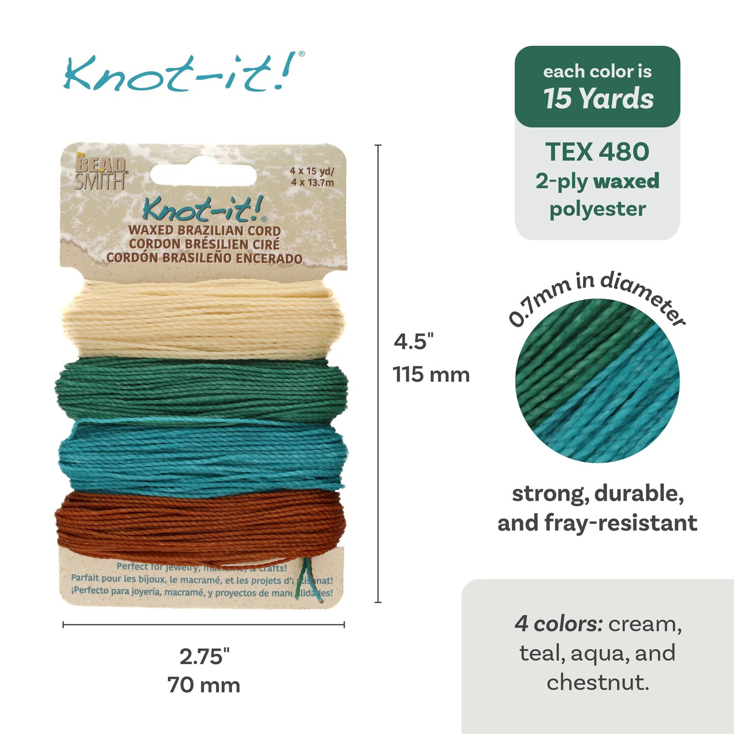 The Beadsmith Brazillian Waxed Cord Mix