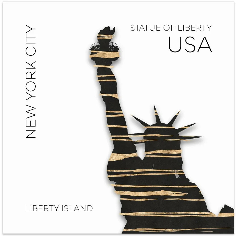 Urban Art NYC Statue of Liberty Square 24x24 Canvas - Corporate Office Art
