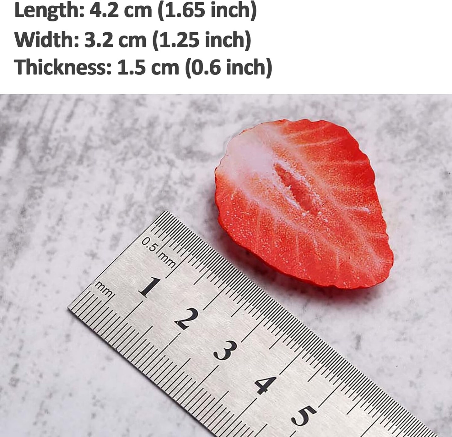 (10 Pcs Half Strawberries)Artificial Strawberry Blocks, Fake Fruit Decorations