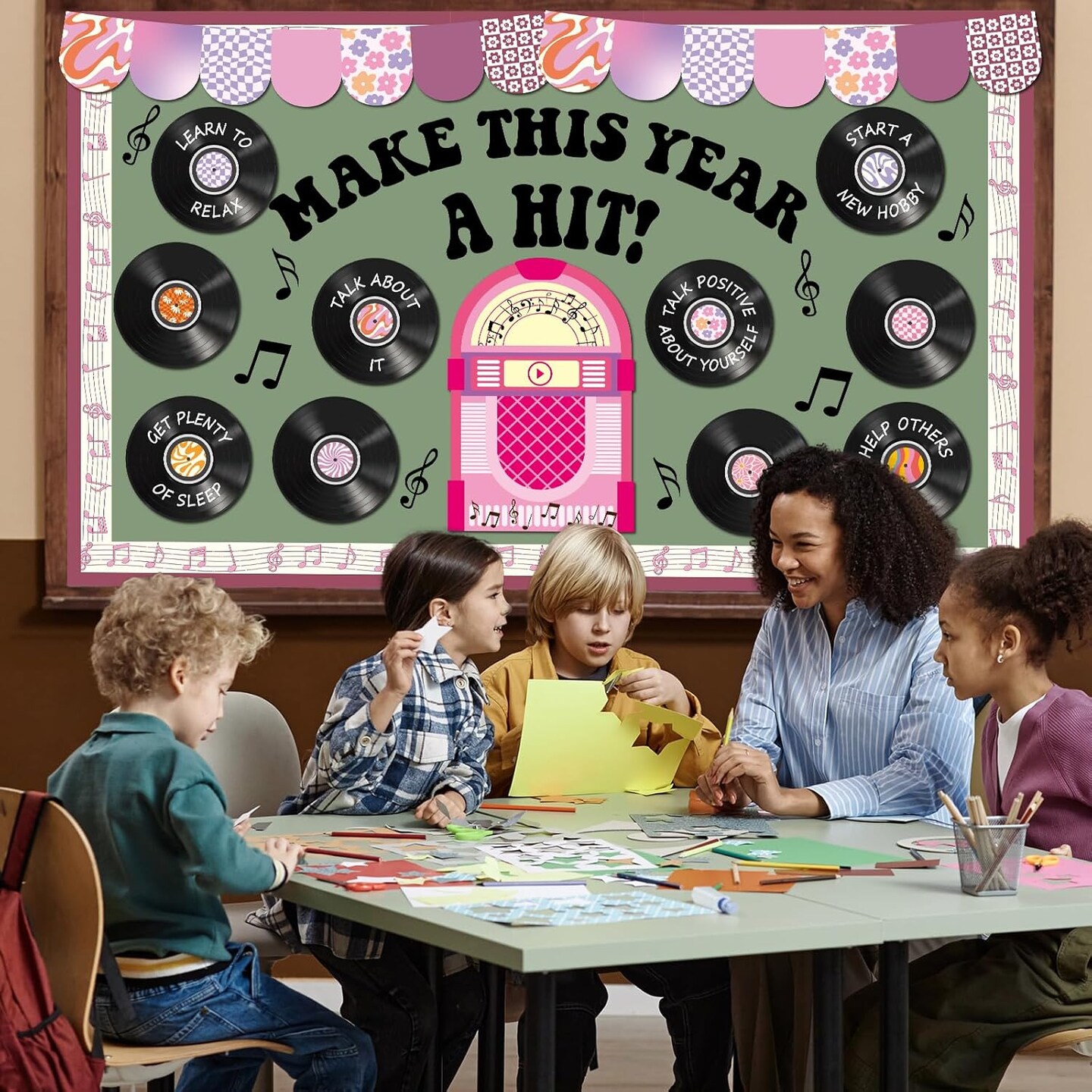 Vintage Record Bulletin Board Set