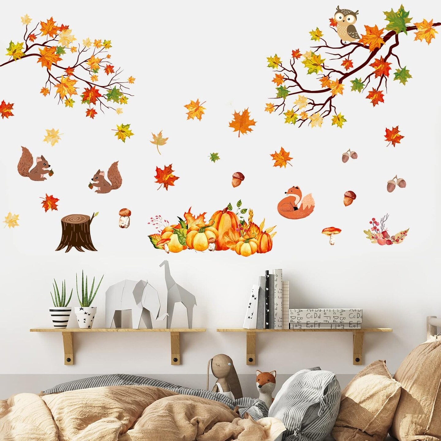 Thanksgiving Fall Maple Leaves Wall Sticker