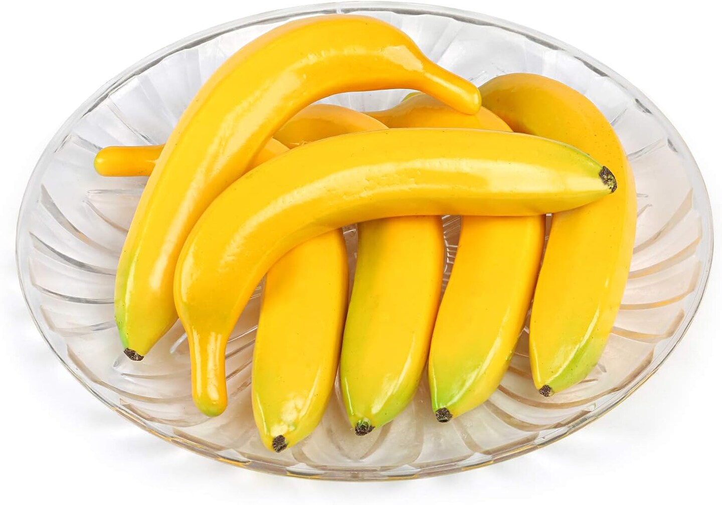 6pcs Artificial Lifelike Simulation Yellow Bananas Fake Fruit, 7.5X 1.25 Inches