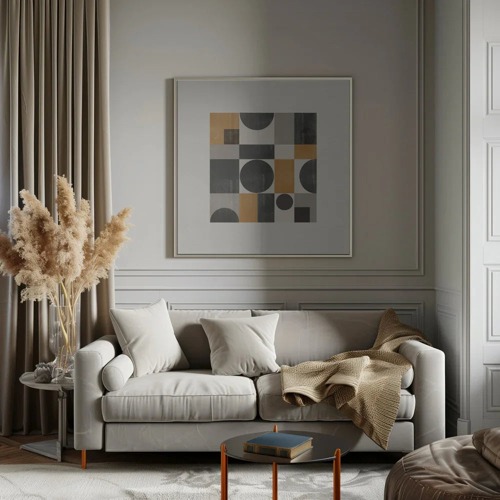 Paper Object Nr9 Square 24x24 Canvas - Corporate Office Art