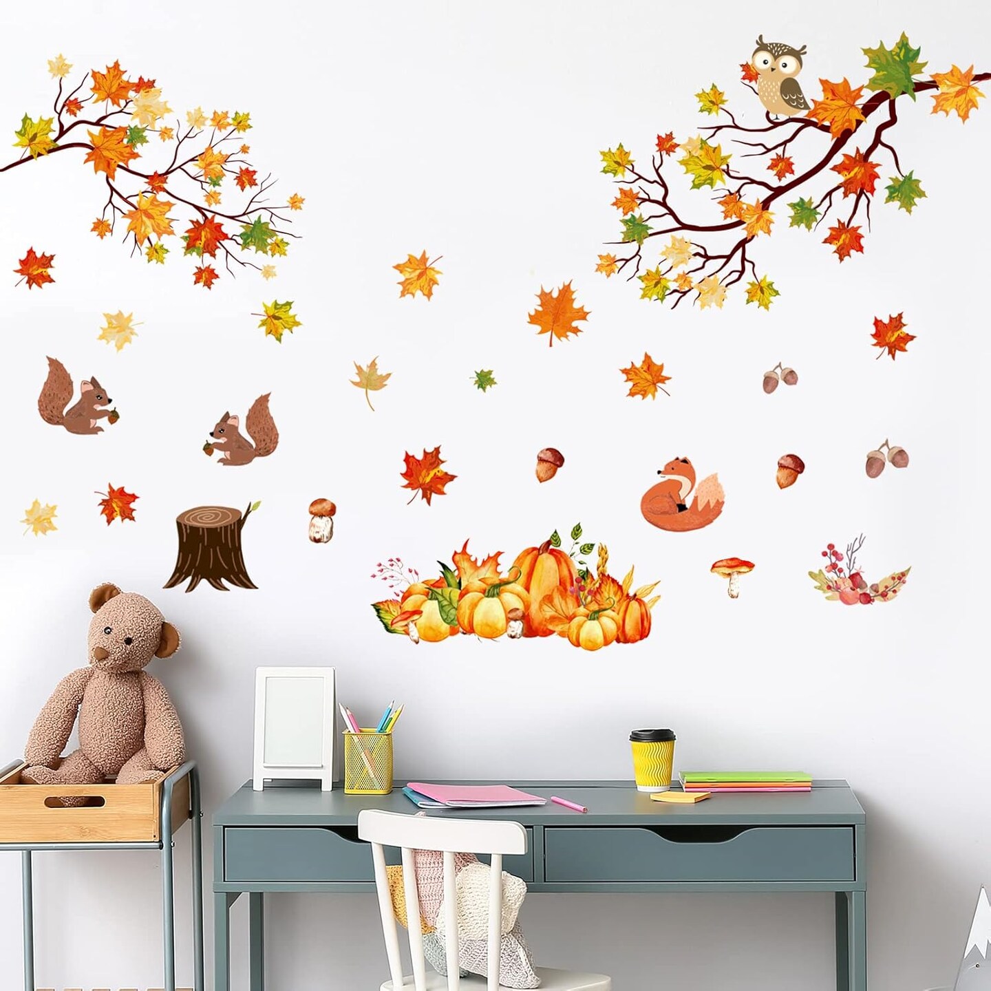Thanksgiving Fall Maple Leaves Wall Sticker
