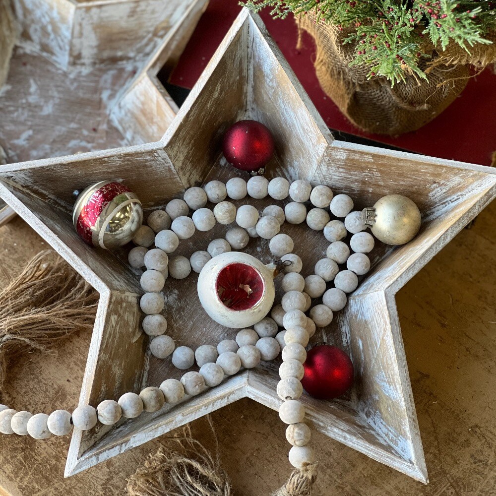 Beaded Garland 59" (set of 2) – Decorative Wooden Beads Holiday & Everyday Home Décor - Final sale / Non-returnable and Non-refundable