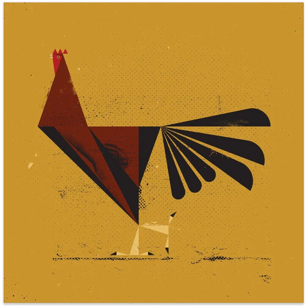 Rooster Square 24x24 Canvas - Corporate Office Art