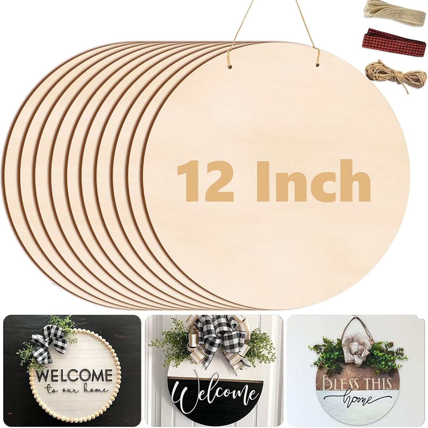 12 Inch Wood Circles for Crafts