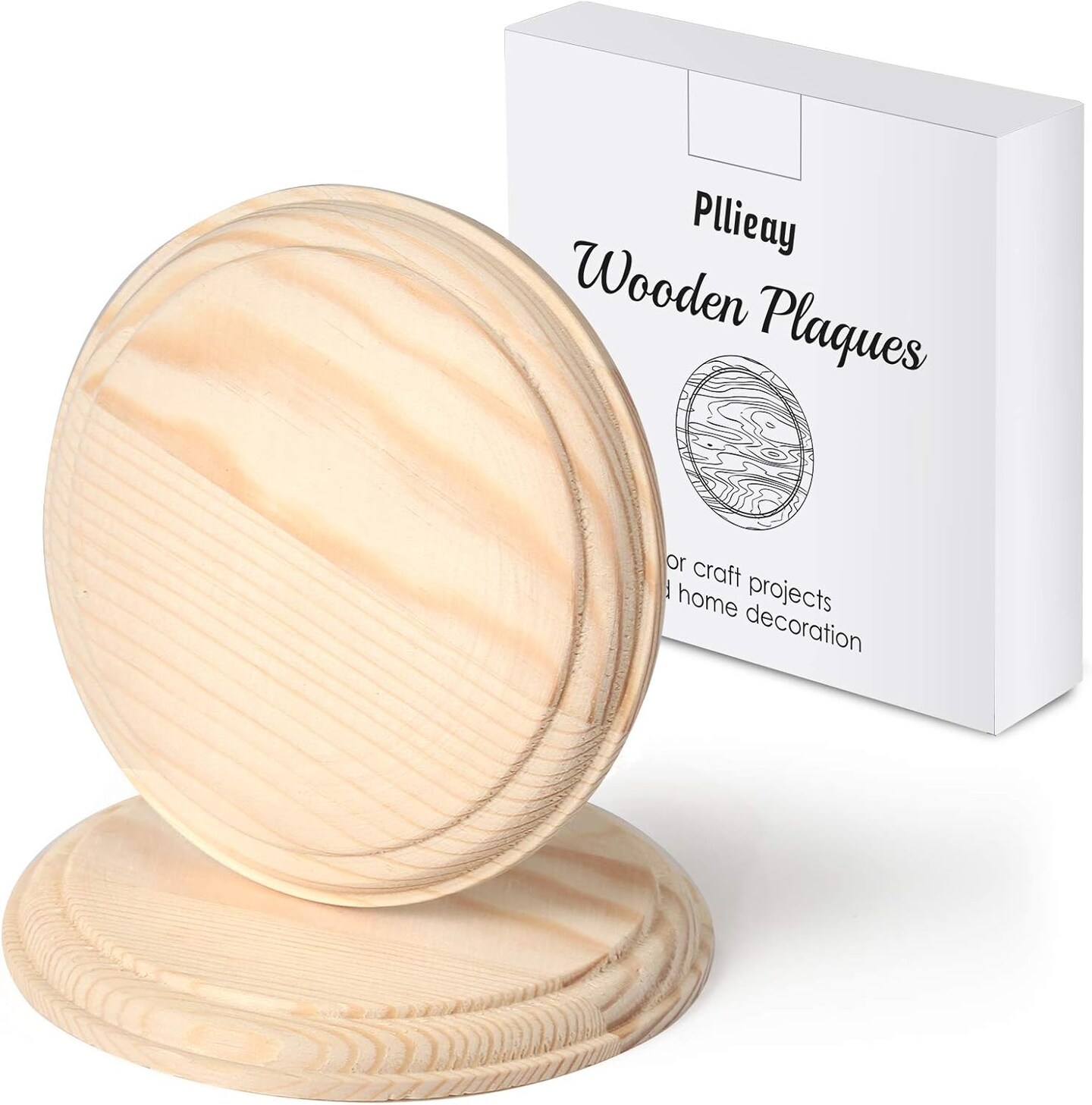 2 Pcs 4 Inch Round Wooden Plaque