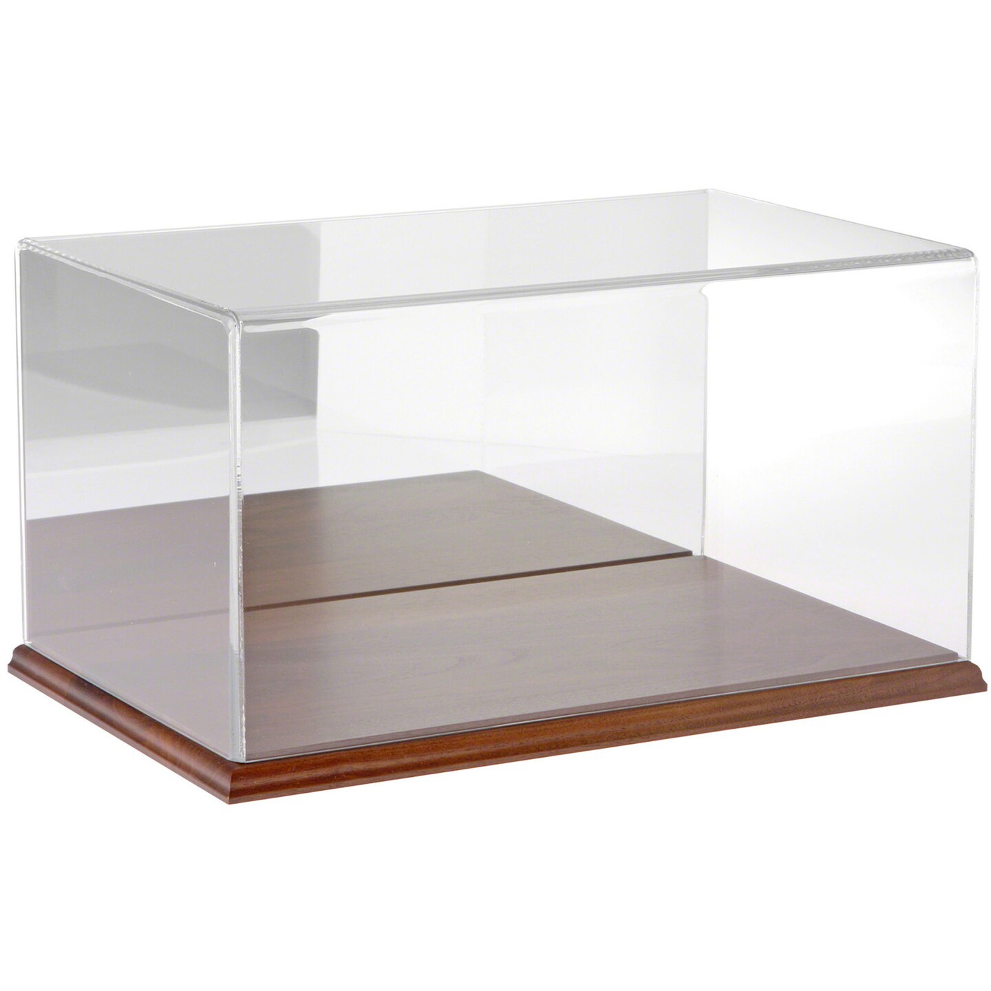 Plymor Clear Acrylic Display Case with Hardwood Base, 16" W x 10" D x 8" H