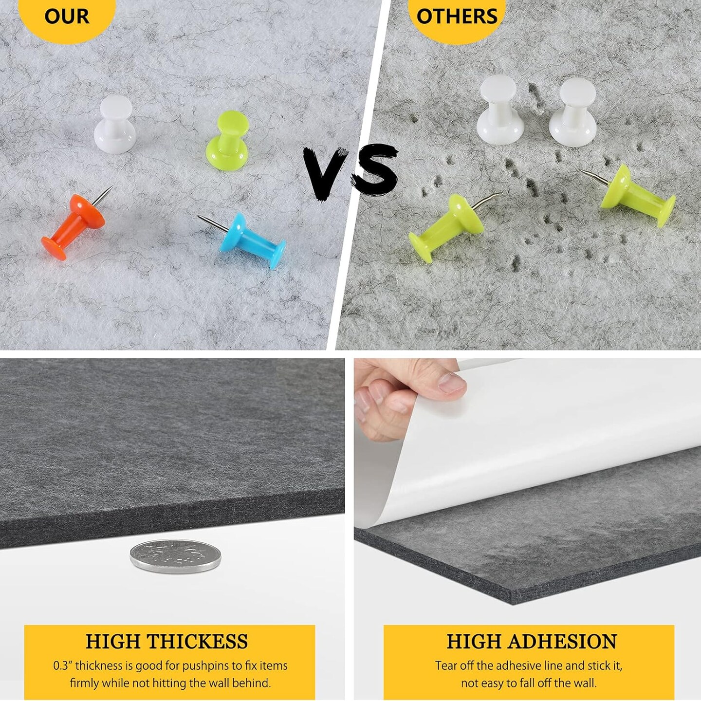 Pack of 8 Hexagon Felt Pin Bulletin Board