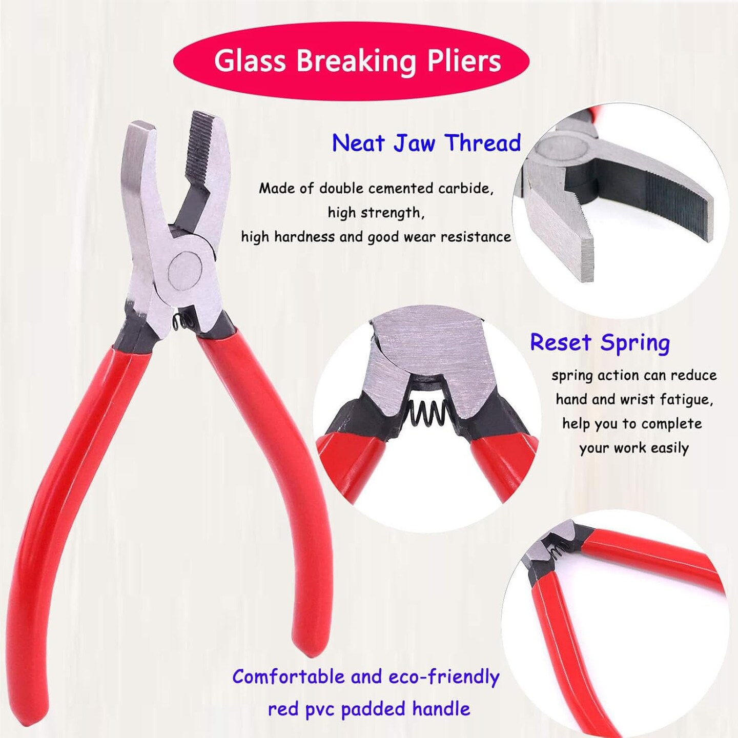 Glass Cutting Tool Kit,Glass Cutters Tools Set with Oil Feed Glass Cutter Glass Running Pliers Breaker Pliers, Glass Cutting for Stained Glass Mosaic Tiles Mirrors,Zipper Package