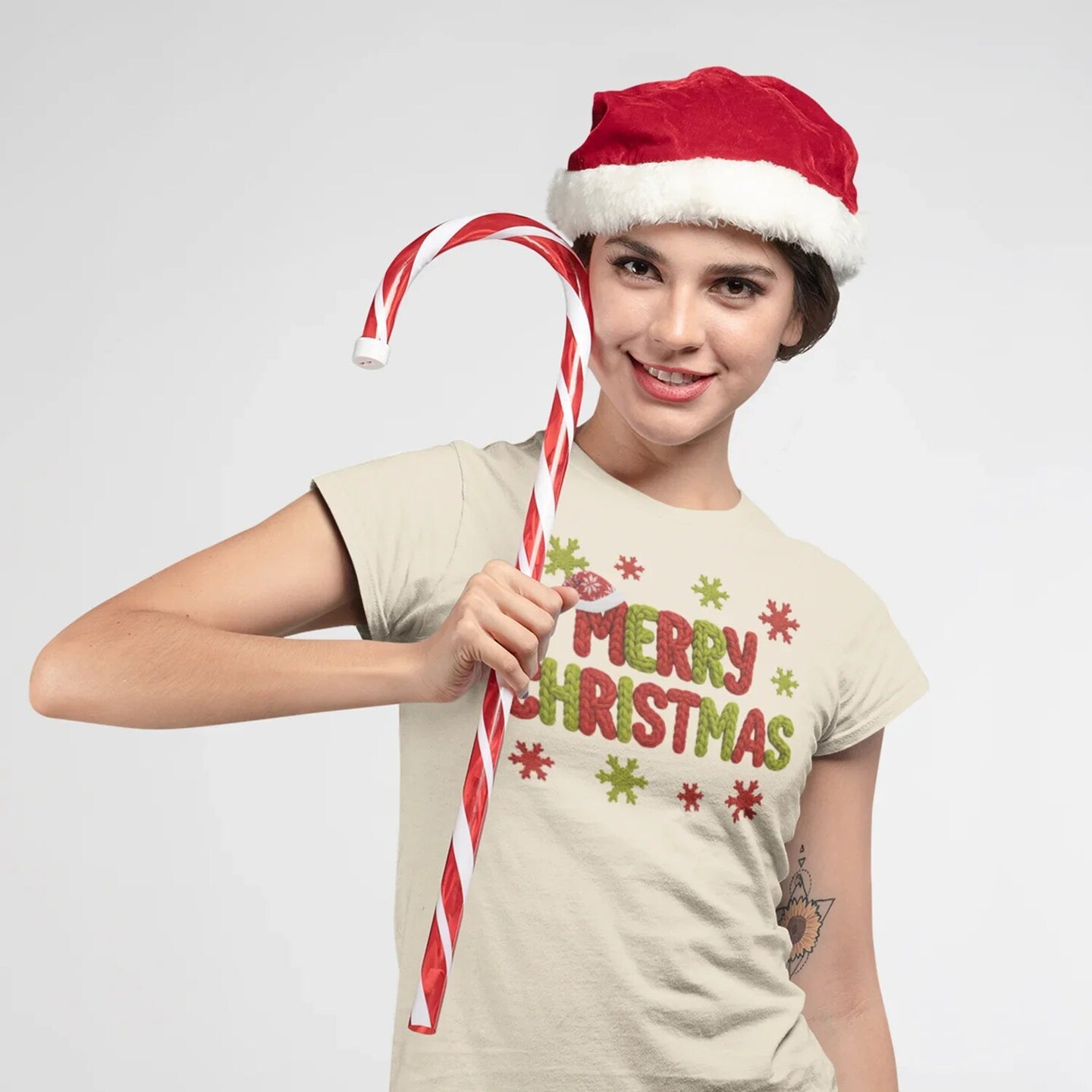 Christmas DTF Transfer - Knit Yarn Style Merry Christmas Ready to Press