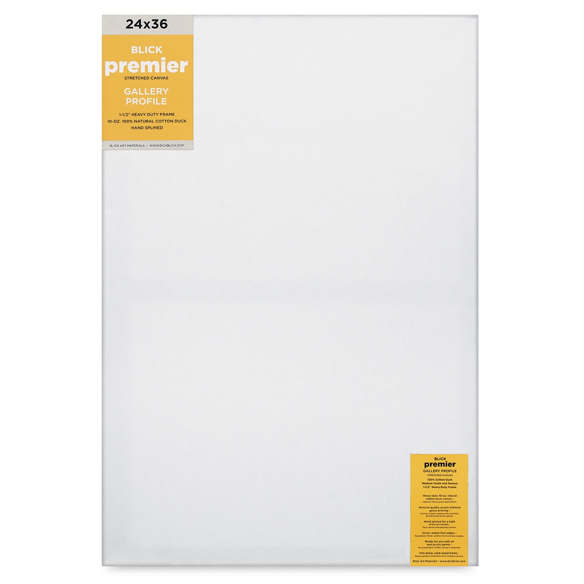 Blick Premier Stretched Cotton Canvas - Gallery Profile, Splined, 24" x 36"
