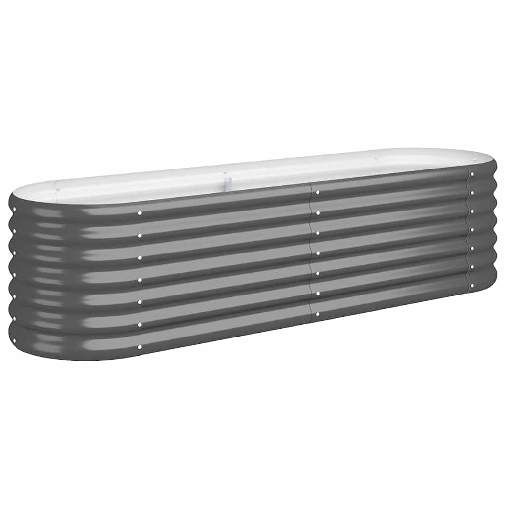 vidaXL Garden Raised Bed Anthracite Powder-coated steel Large Durable