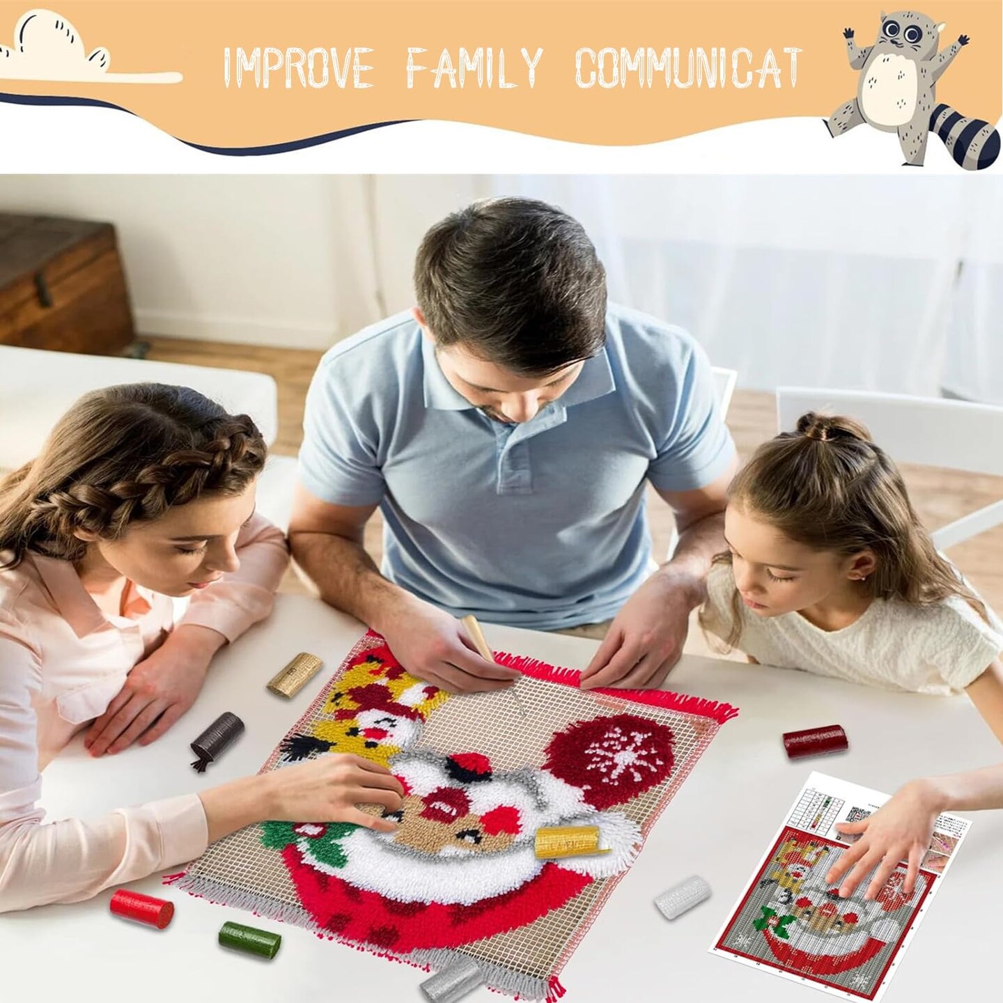 Latch Hook Kits for Adults - DIY Latch Hook Rug Kits for Kids, Crochet Kit for Beginners, Rug Making Kits with Printed Canvas, Gift Packaging.(Colorful Hot Air Balloons, 20x15)