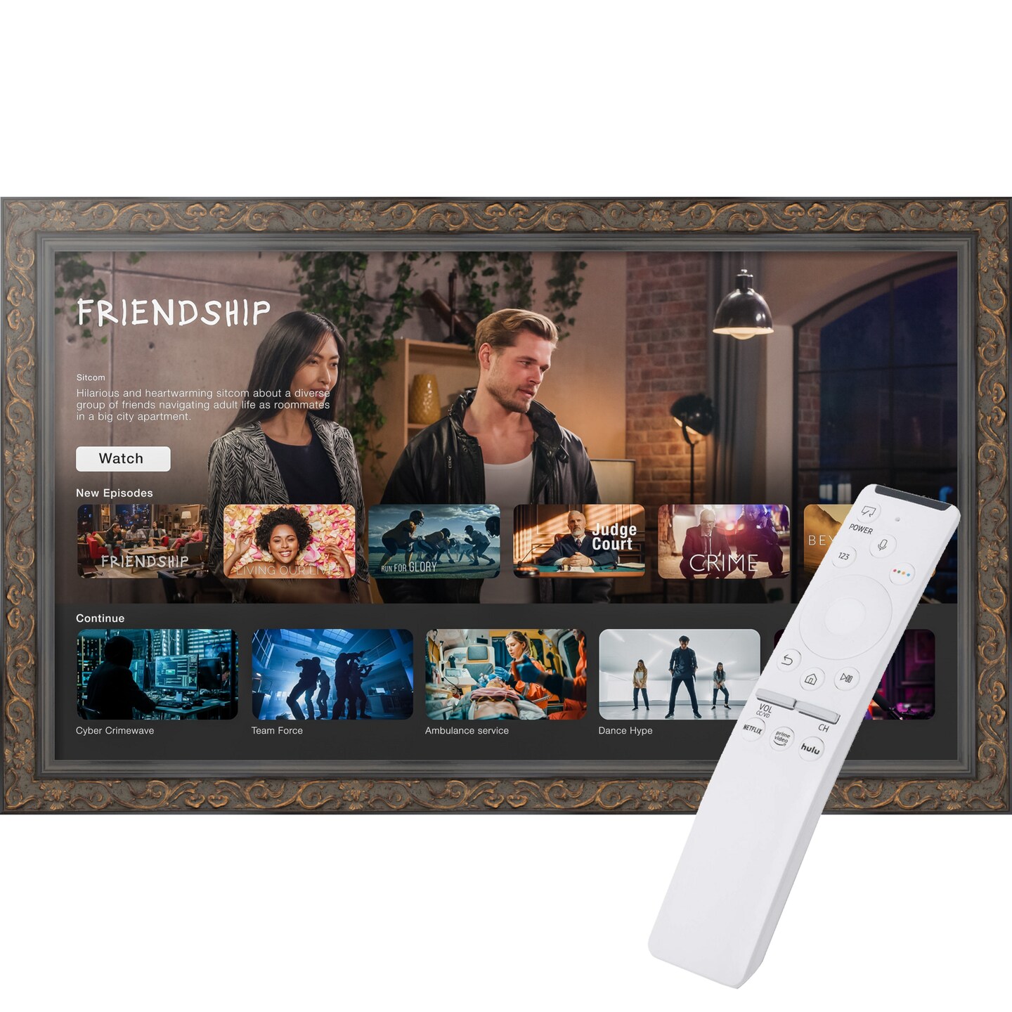 The Samsung Frame TV 50 inch TV Frame, Ornate Frame TV (Fits 2021-2025 Models)