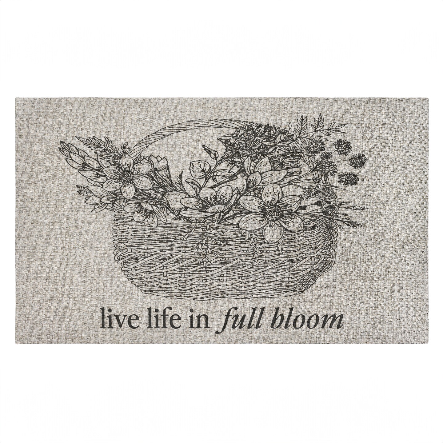 Stupell Industries Life In Full Bloom Floral Basket Outdoor Door Mat ...