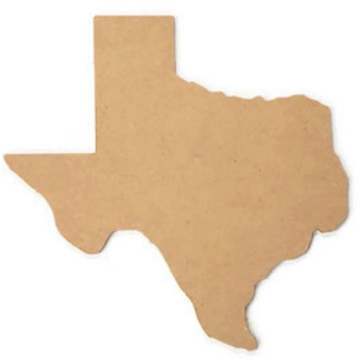 Texas Shaped Wood Cutout - Unfinished Wood