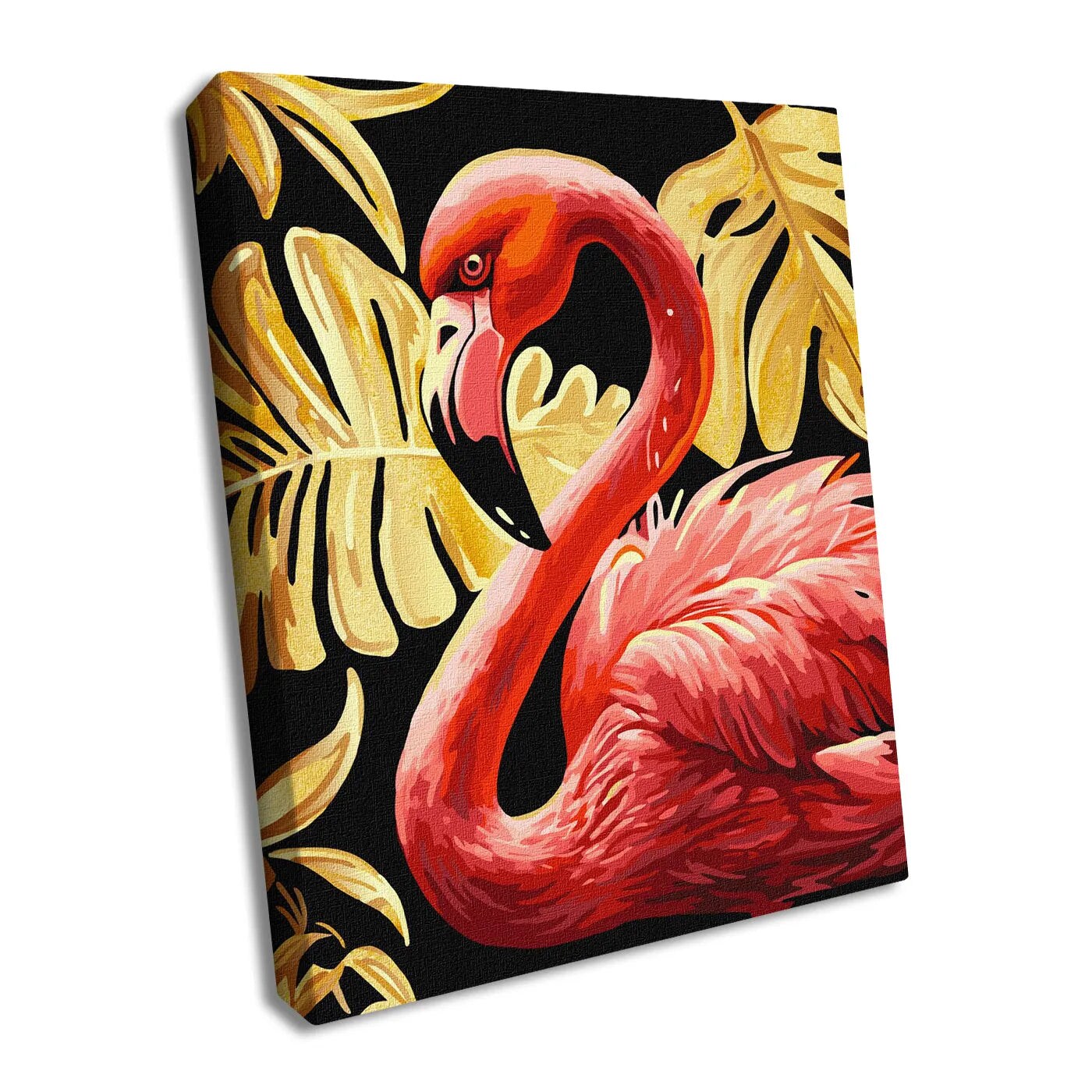 Painting by Numbers kit Graceful flamingo with extra metallic paints KHO6523