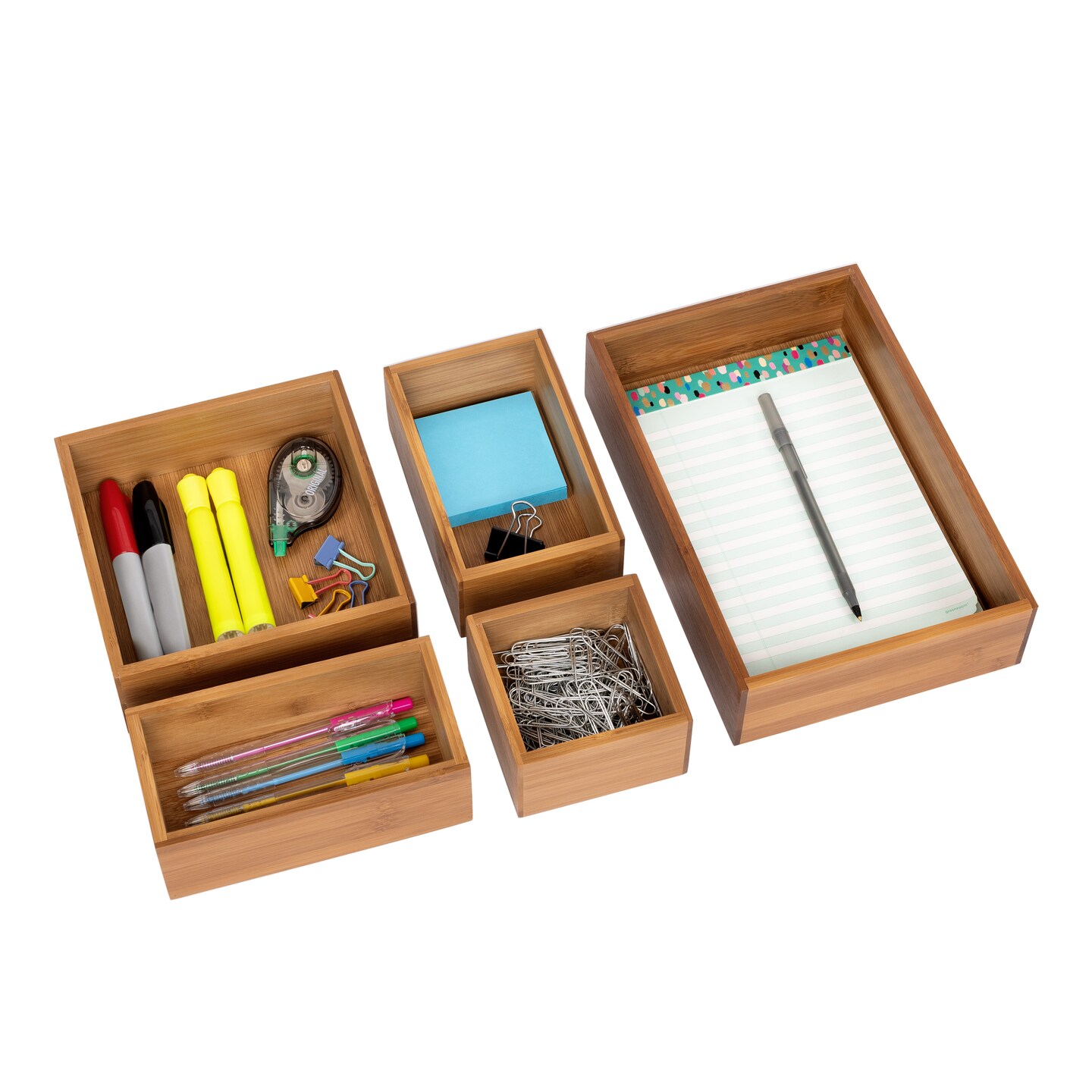 Seville Classics 5-Piece Bamboo Storage Set