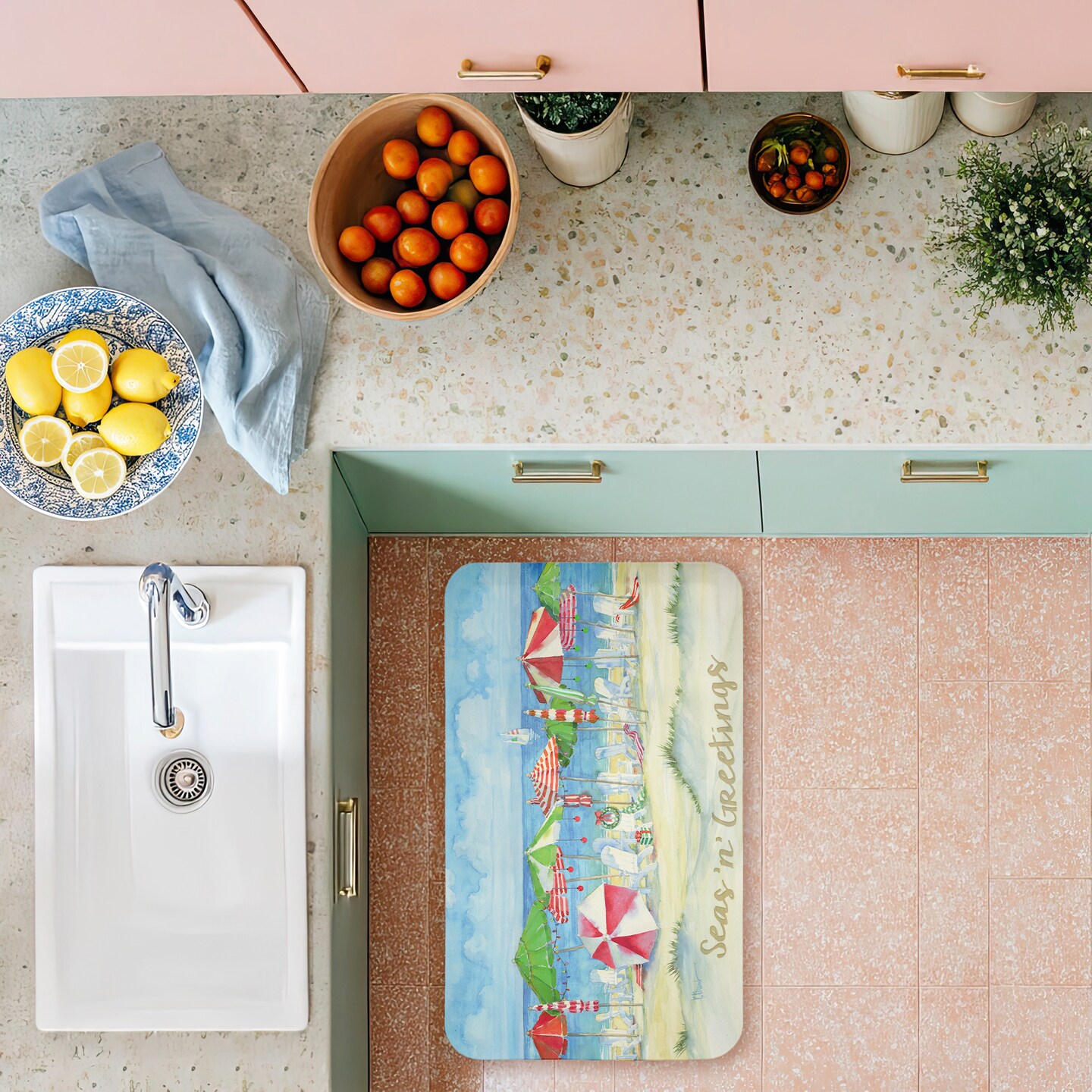 Stupell Industries Seas 'n' Greetings Beach Printed Anti-Fatigue Floor Mat, design by Paul Brent, 30"x18"