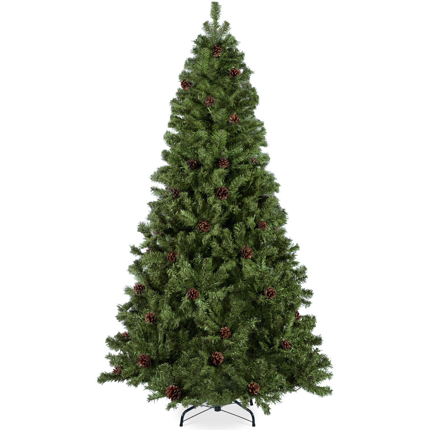 Best Choice Products Pre-Decorated Holiday Christmas Pine Tree w/ Metal Base – Green