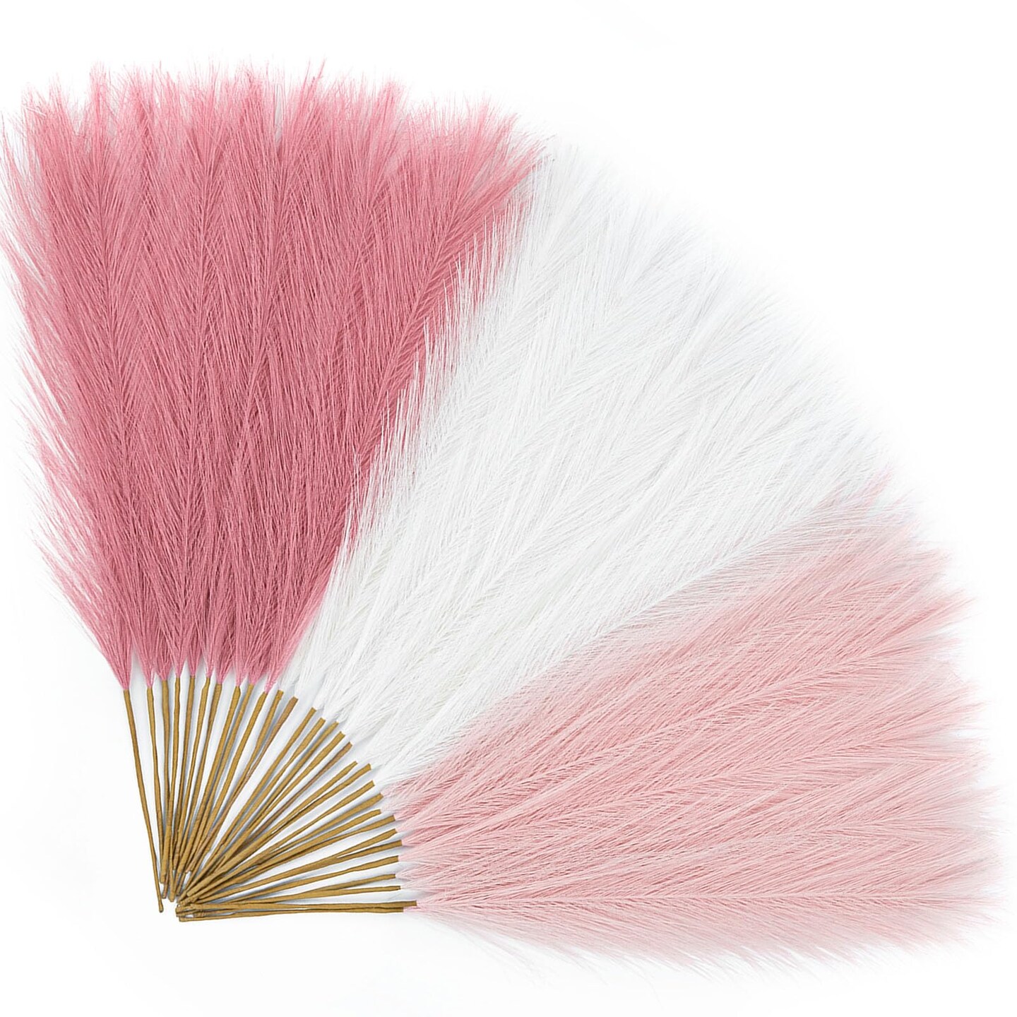 𝟯𝟬𝙋𝙘𝙨 Pampas Grass 17in, Pink Pampas Grass Decor for Home Decoration, Faux Pampas Grass Wall Decor for Wedding Centerpieces Party Decorations(Blush, Cream, Pink)