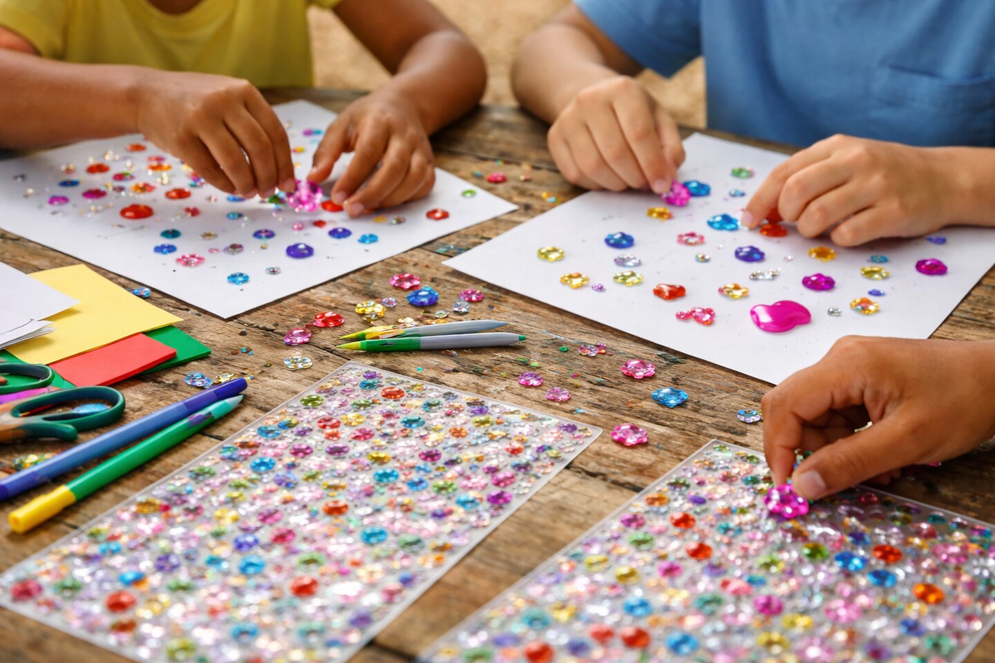 Self-Adhesive Gem Sticky Jewel Stones Assorted Shapes & Colors – 2700+ Pieces | Rhinestone Craft Stickers for Kids Crafts, Decorations & DIY Projects