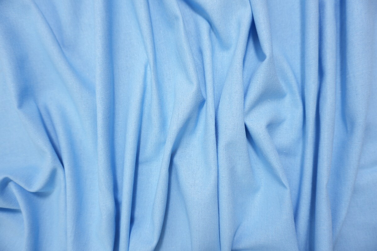 Pastel Blue Washed Rayon Linen Solid Woven Fabric By the Yard