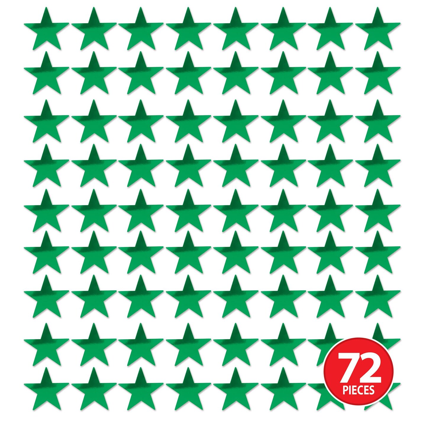 72 Pack Beistle 5&#x22; Party Foil Star Cutout- Green