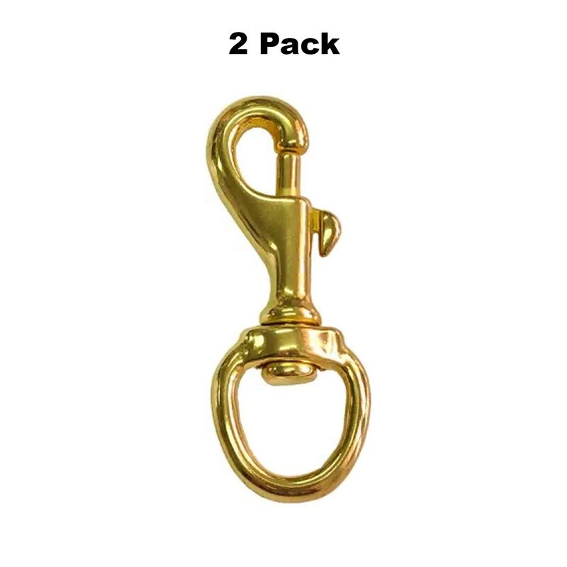 Swivel Hook Brass Base Heavy 2 Inches Long x 5/8 Inch Loop