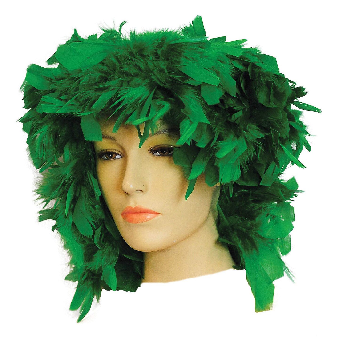 Vibrant Green Feathered Wig