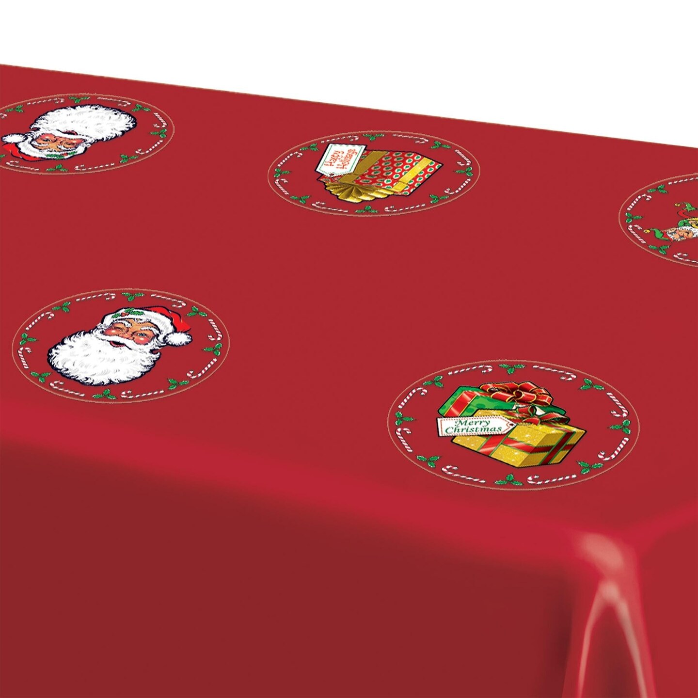 48 Pack Beistle Christmas Plastic Santa&#x27;s Workshop Round Placemats