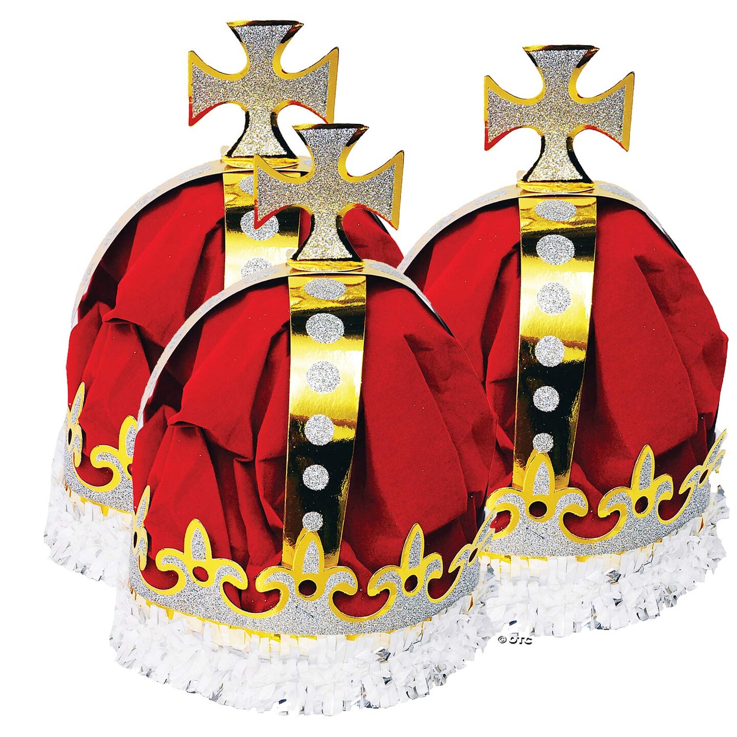 Royal Queen Crown with Glitter and Fringe Detail