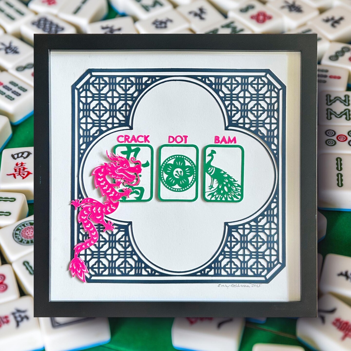 Piper K Crack Dot Bam Mahjong Tile Hair Claw Clip Gold Enamel Rhinestone Novelty Mahjong Tiles Crack Bam Dot Cute Mahjong Png Bird Bam Mahj  main image 2