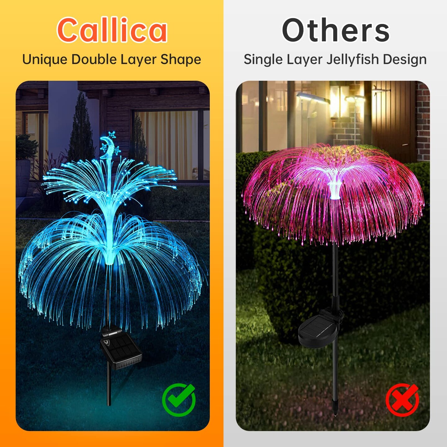 callica Solar Flower Lights Outdoor Garden Waterproof 3 Pack Solar Yard Lights 7 Color Changing Outdoor Decorative for Garden Pathway Party Wedding Birthday Holiday Decor