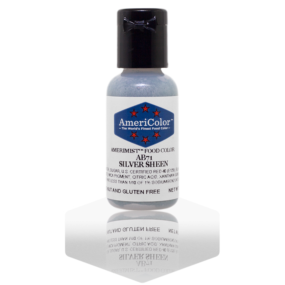 AmeriColor,Silver Sheen, .65 Ounce, AmeriMist Airbrush Food Coloring