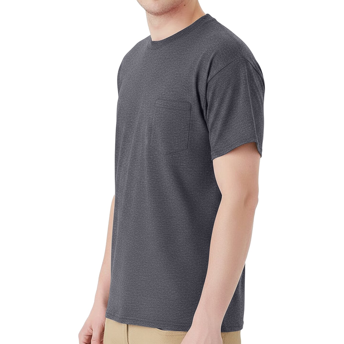 Hanes Essential Cotton Pocket T-Shirt for Crafting and Customization
