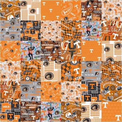 Licensed NCAA University of Tennessee Cheater Quilt Cotton Fabric by the Yard