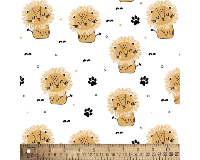 Lions Kiddy Paw Prints Flannel Fabric | By The Yard | Sewing and Crafting | 42 inches wide